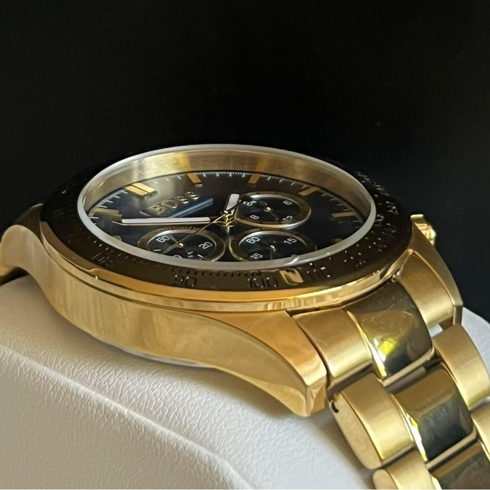 HB1513340 - Hugo Boss Men’s Ikon Chronograph Gold-Tone Blue Dial Watch - Picture 5 of 12